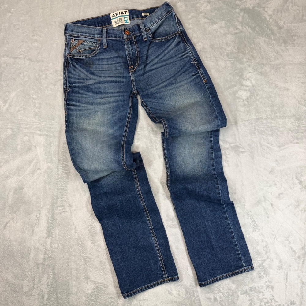 Ariat M7 Slim Fit Straight Leg Jeans Mens 30x36 Medium Wash Denim Western